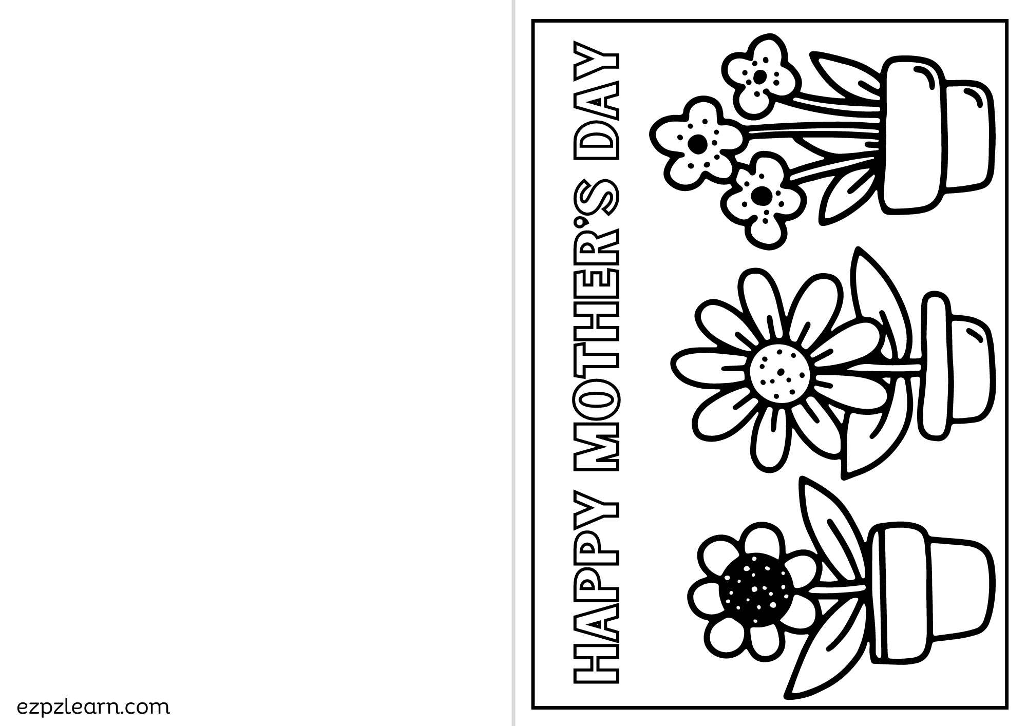 Flowers Mother's Day Card Free PDF Download